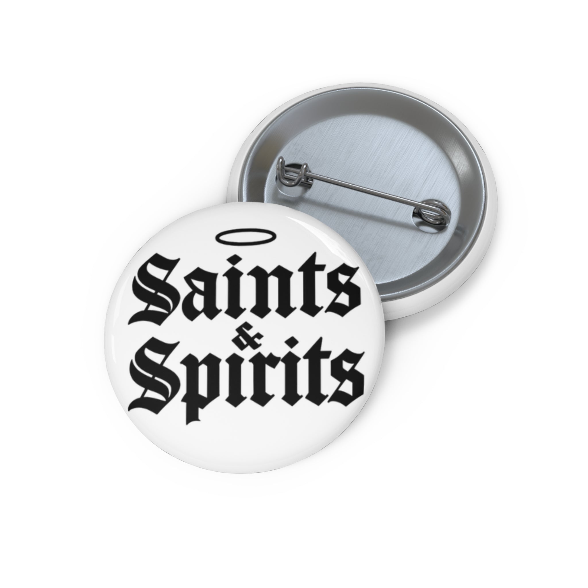 Saints & Spirits White Pin Button