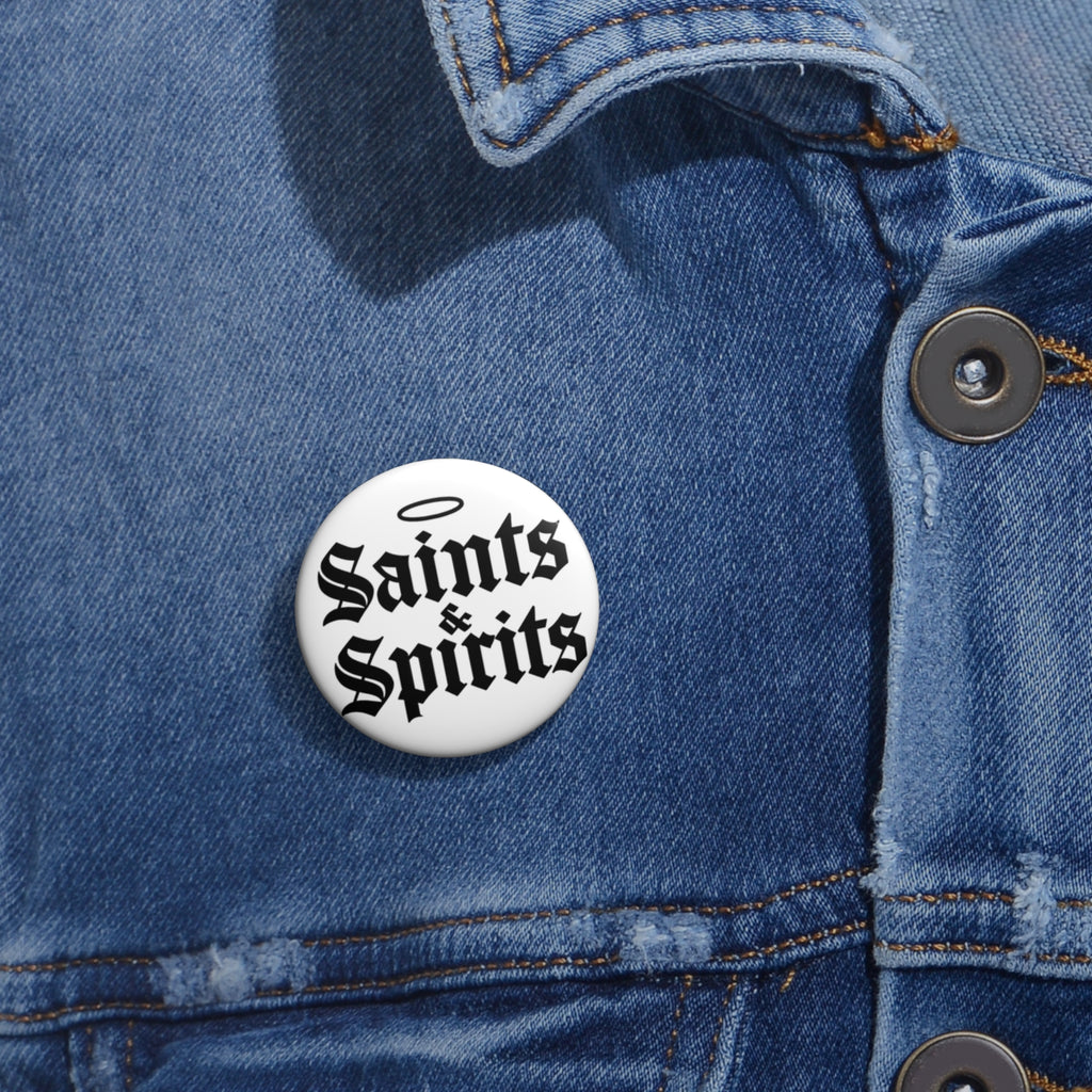 Saints & Spirits White Pin Button