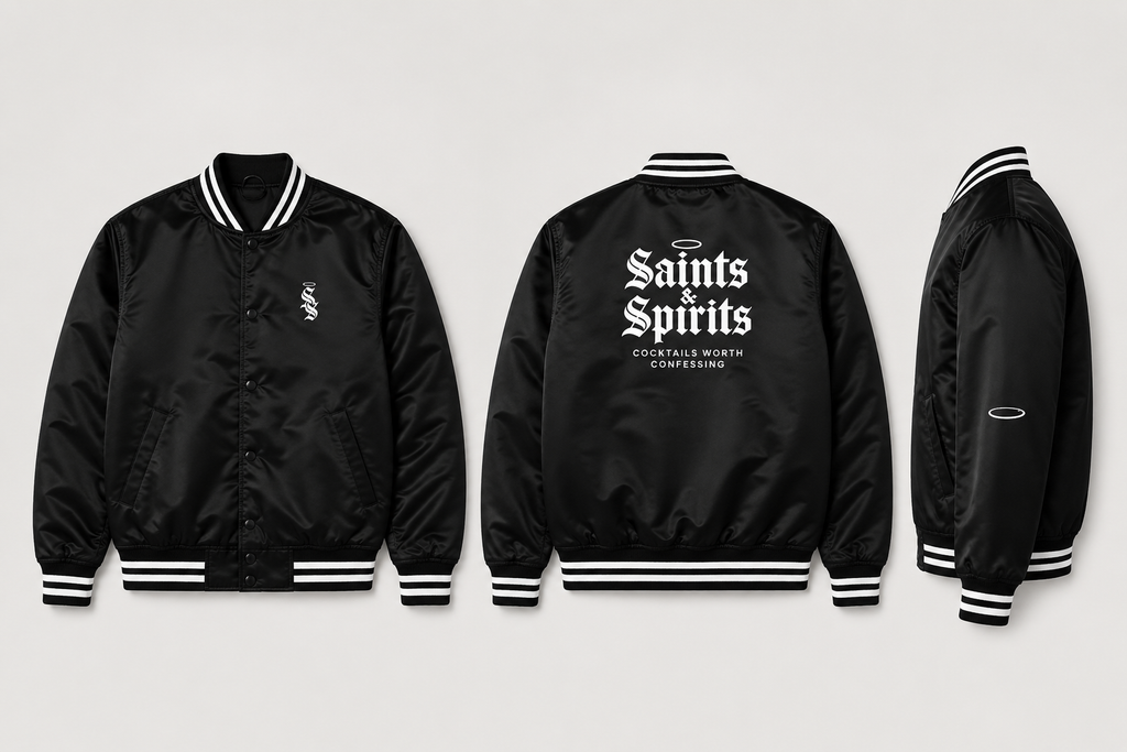 Saints & Spirits Varsity Bomber Jacket