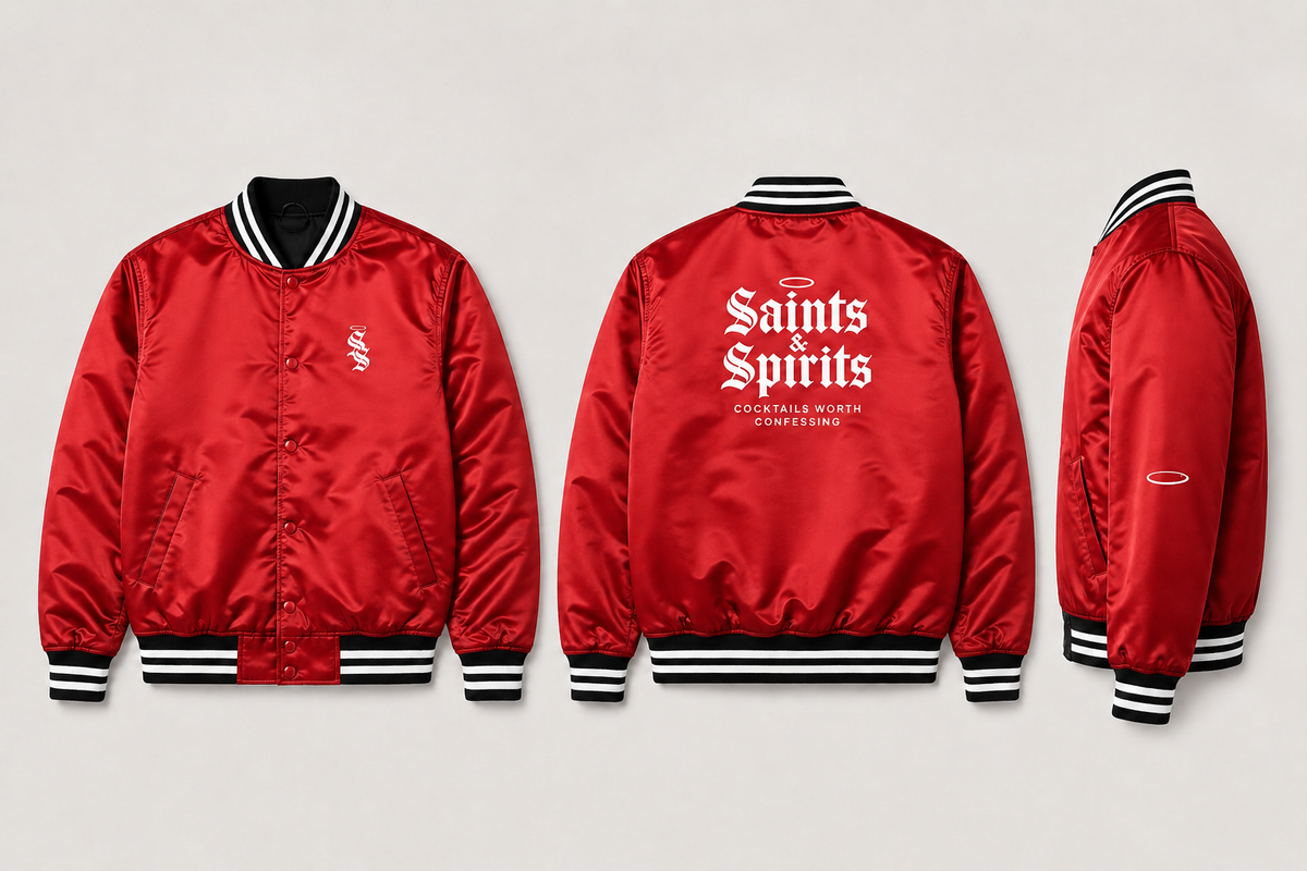 Saints & Spirits Varsity Bomber Jacket